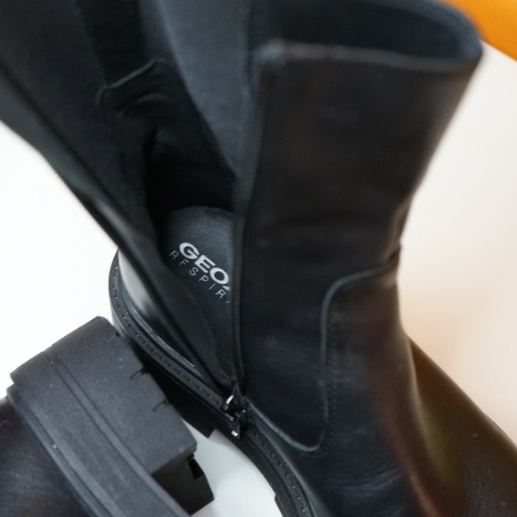 Geox Black Leather Ankle Booties - Picture 7 of 8